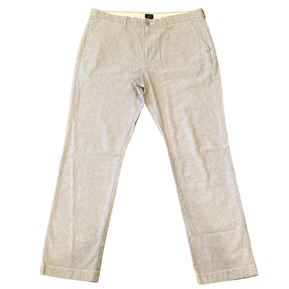 J.Crew Men's 70 Straight Fit Stretch Chino Pant Light Gray Chambray Size 36x32 - Picture 1 of 12